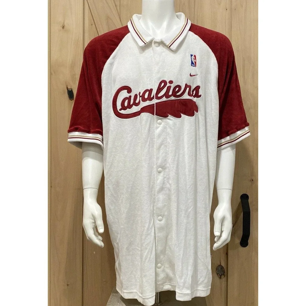 Nike Team Sports Jersey Jacket Warmup Basketball Cleveland 72 Terry Cloth SZ 3XL - Picture 9 of 10